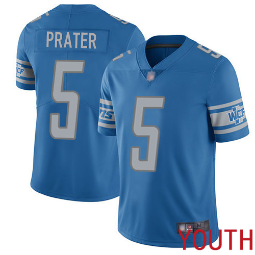 Detroit Lions Limited Blue Youth Matt Prater Home Jersey NFL Football #5 Vapor Untouchable->detroit lions->NFL Jersey